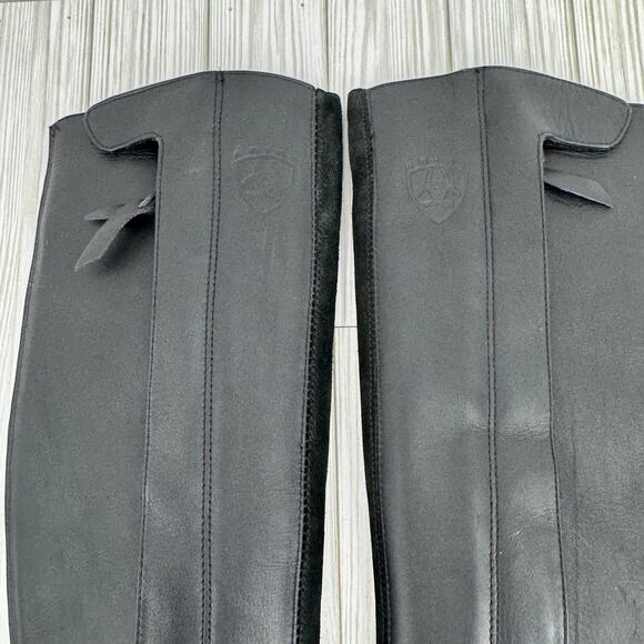 Ariat half chaps ST black leather quilted comfort fit stretch riding small tall - Picture 3 of 14